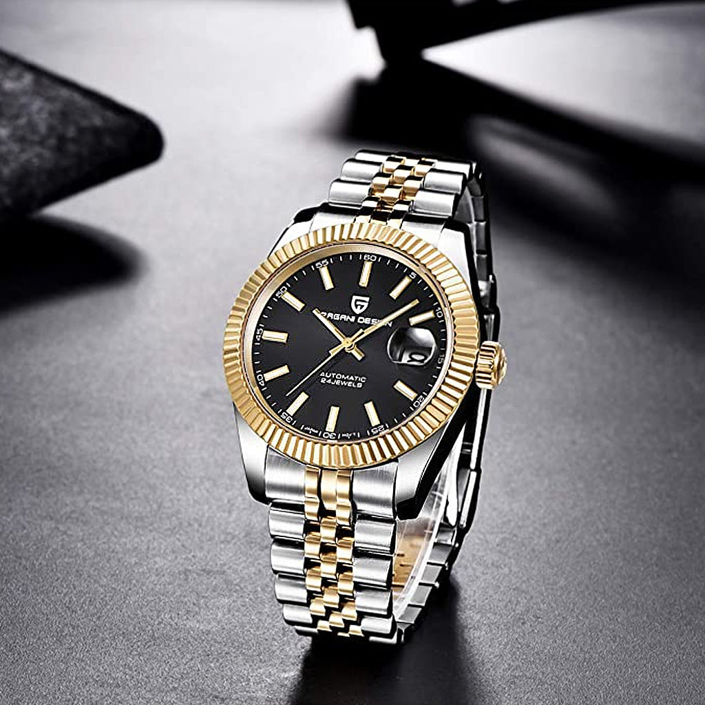 AutoWatch Royal Date Gold Black