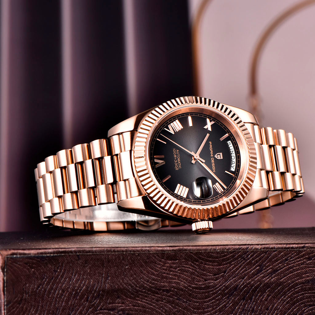 AutoWatch Supreme Date Rose Gold