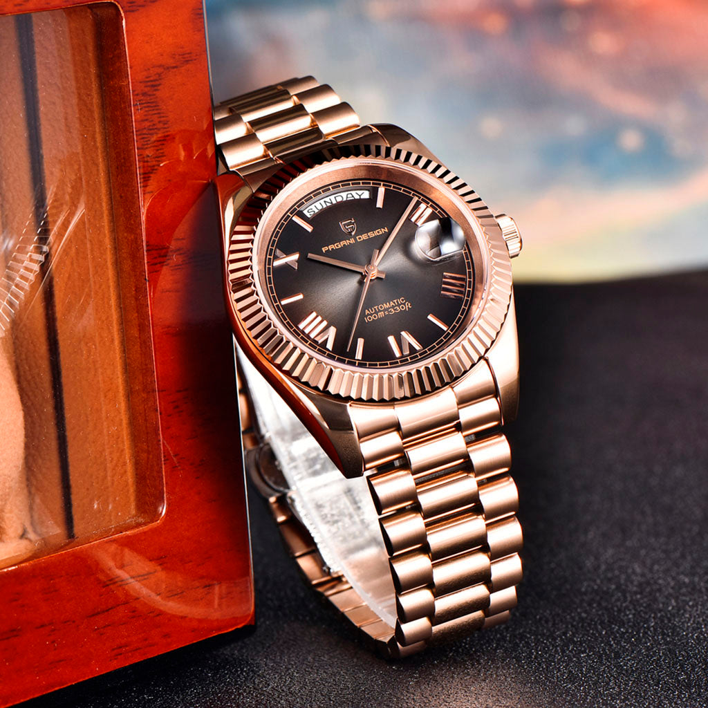 AutoWatch Supreme Date Rose Gold