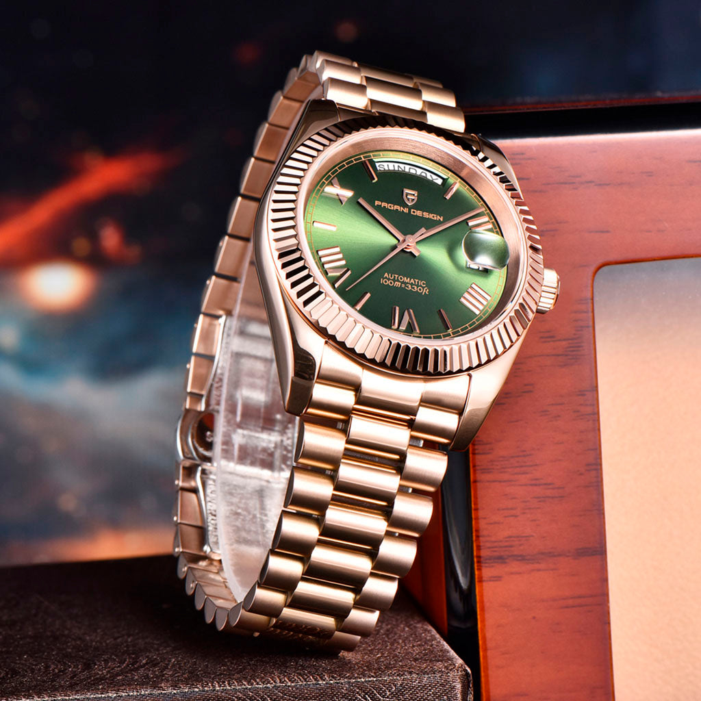 AutoWatch Supreme Date Gold Green