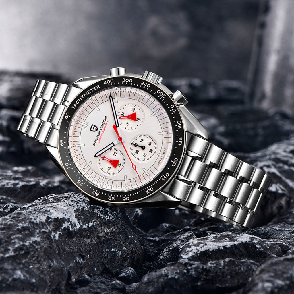 AutoWatch Speedster Silver White