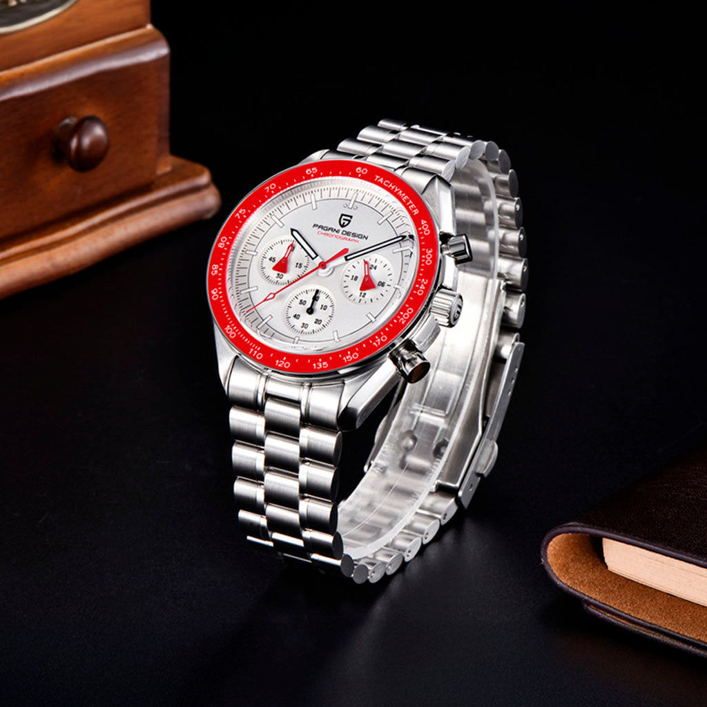 AutoWatch Speedster Silver Red