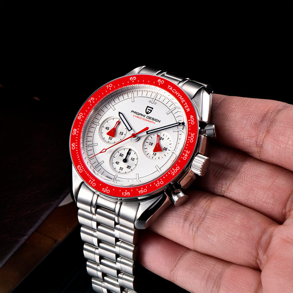 AutoWatch Speedster Silver Red