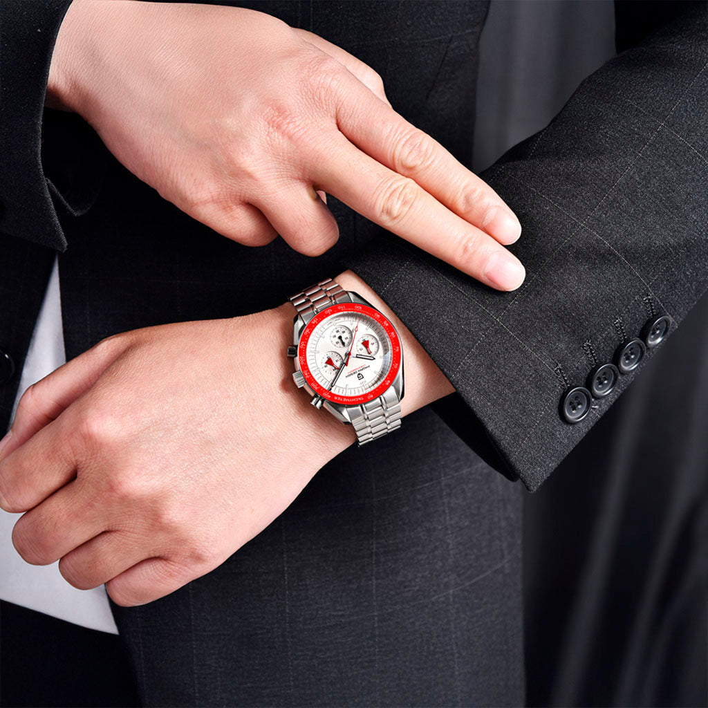 AutoWatch Speedster Silver Red